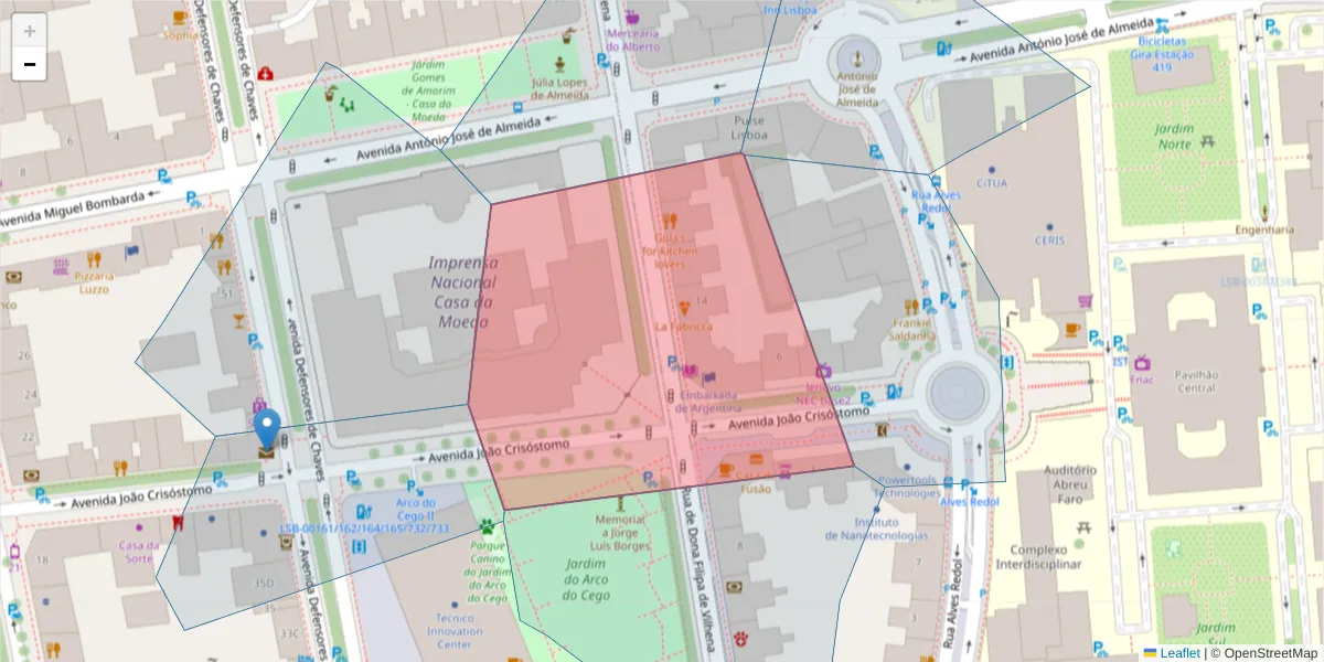 Mapa detalhado do código postal 1000-178 com limites, códigos postais vizinhos e agências dos correios