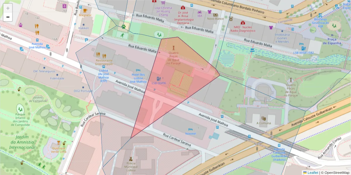Mapa detalhado do código postal 1099-089 com limites, códigos postais vizinhos e agências dos correios
