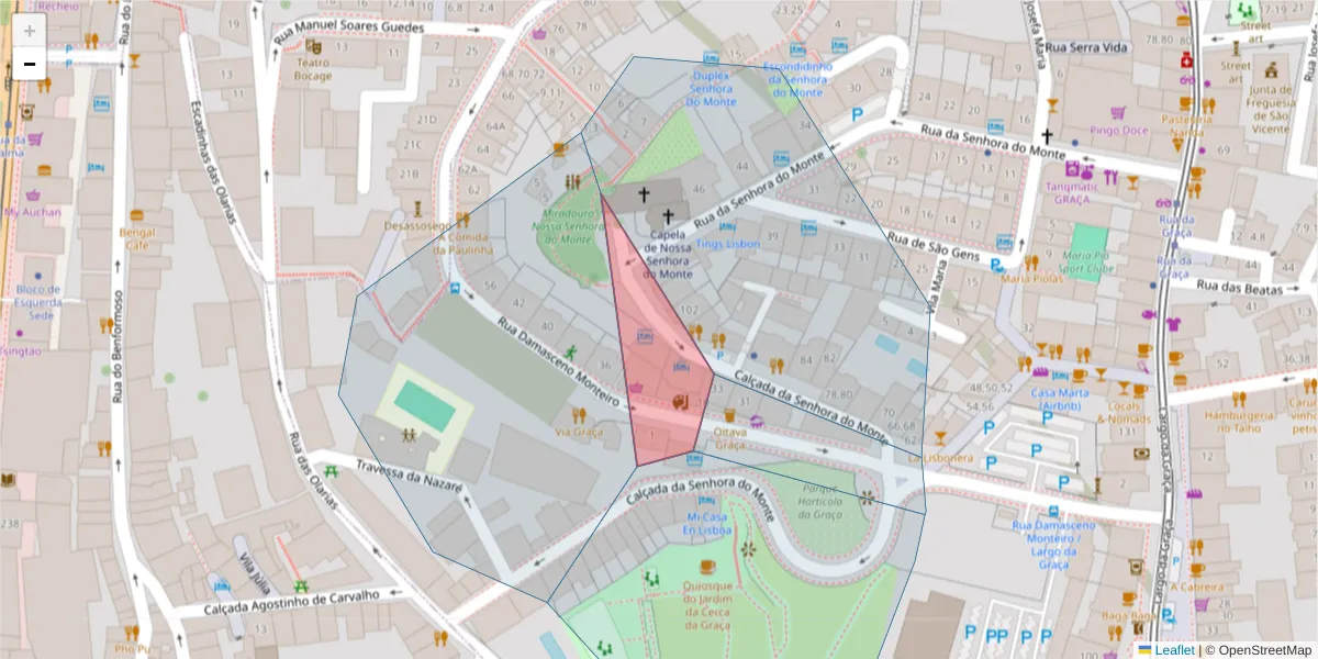 Mapa detalhado do código postal 1170-112 com limites, códigos postais vizinhos e agências dos correios