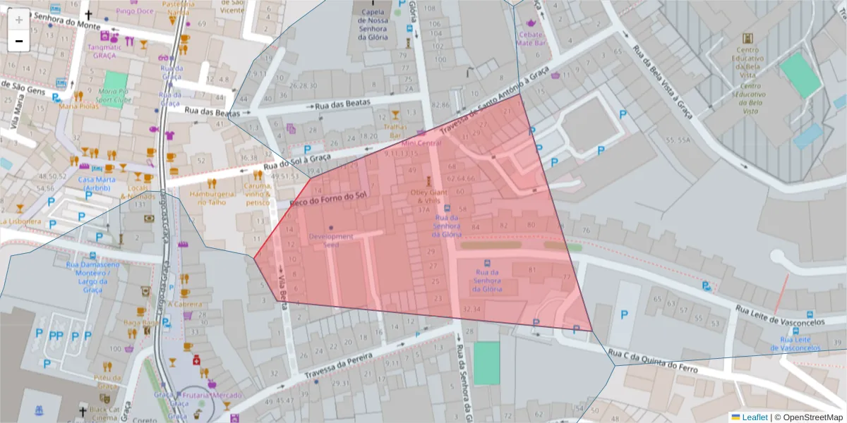 Mapa detalhado do código postal 1170-313 com limites, códigos postais vizinhos e agências dos correios