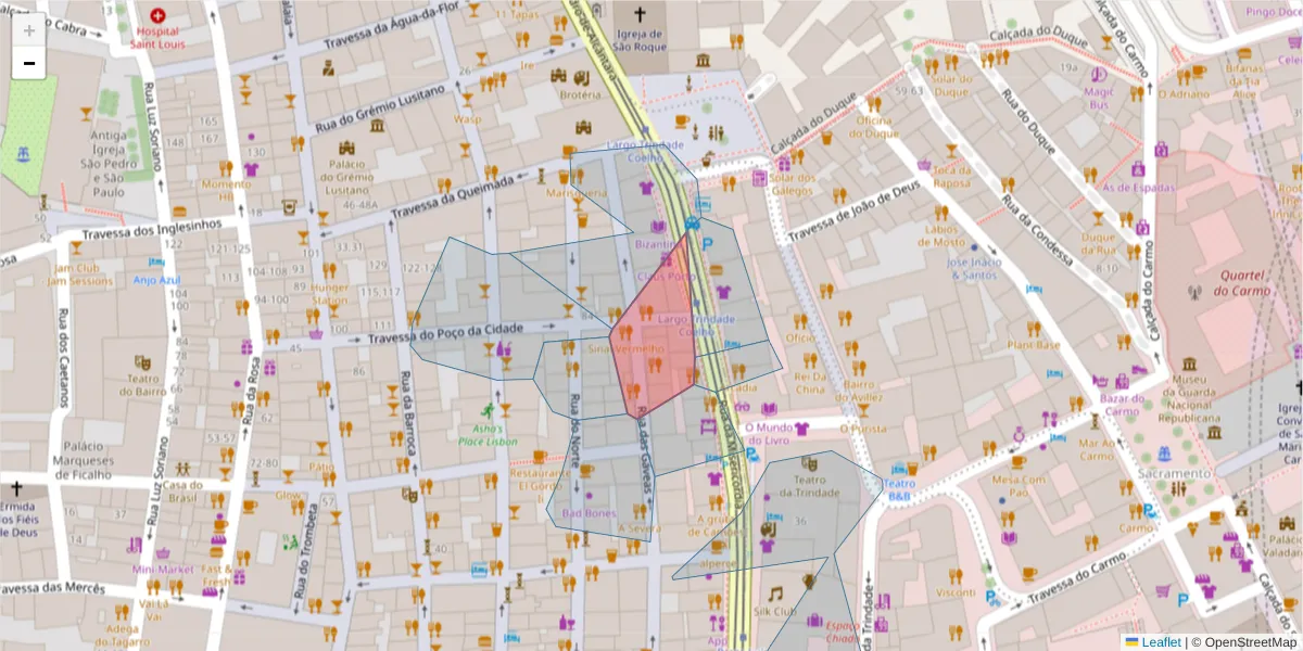 Mapa detalhado do código postal 1200-189 com limites, códigos postais vizinhos e agências dos correios