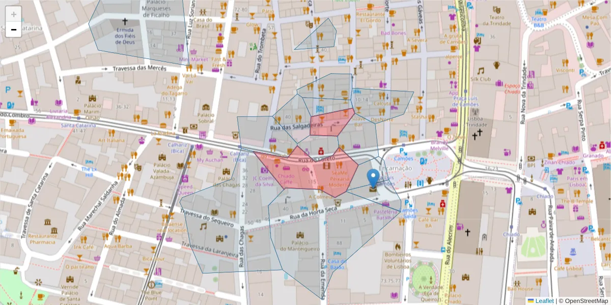 Mapa detalhado do código postal 1200-241 com limites, códigos postais vizinhos e agências dos correios