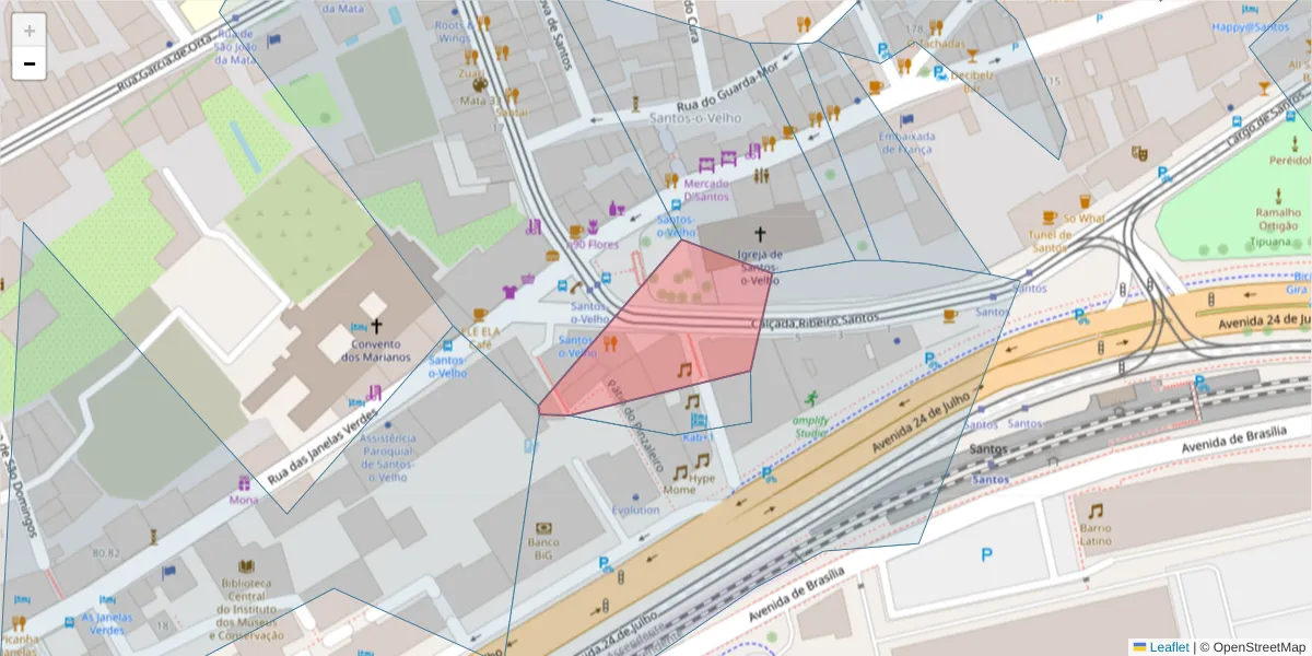 Mapa detalhado do código postal 1200-769 com limites, códigos postais vizinhos e agências dos correios