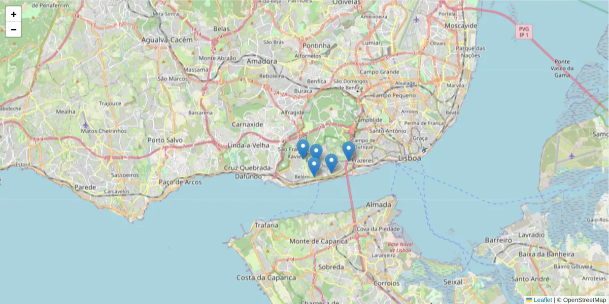 Mapa detalhado do código postal 1400-423 com limites, códigos postais vizinhos e agências dos correios