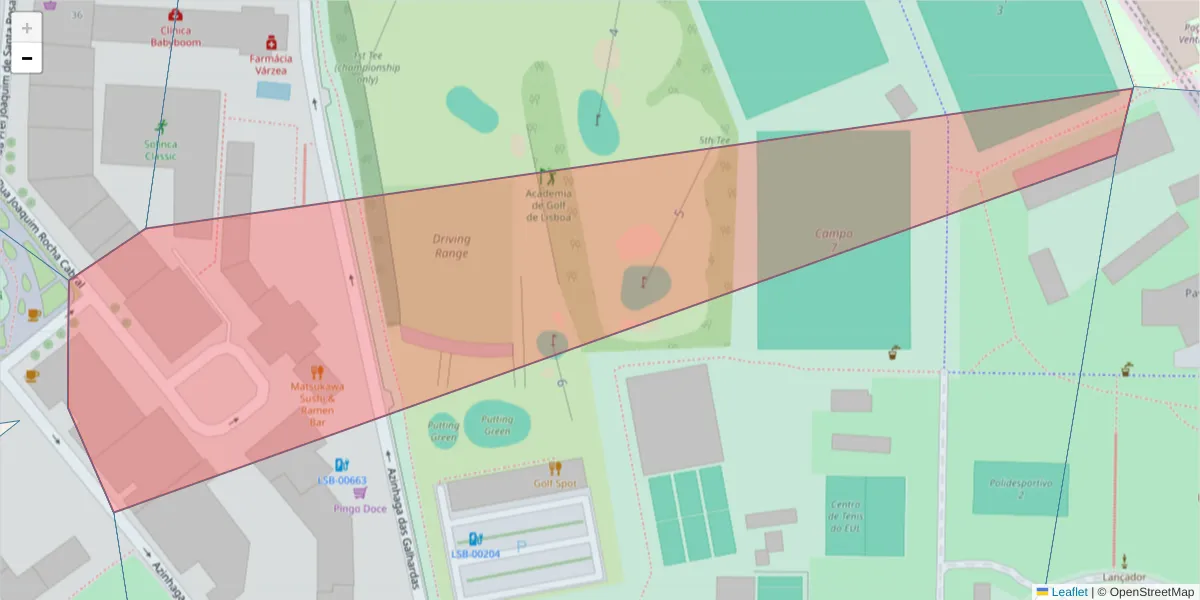Mapa detalhado do código postal 1600-097 com limites, códigos postais vizinhos e agências dos correios