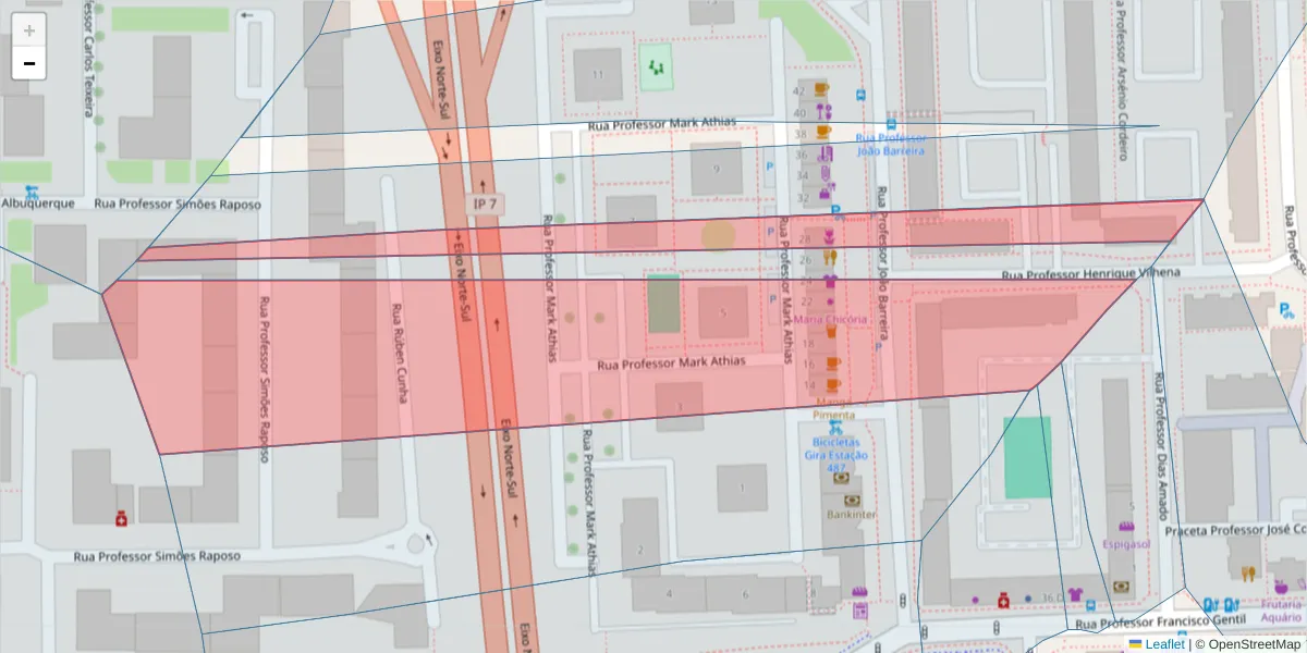 Mapa detalhado do código postal 1600-615 com limites, códigos postais vizinhos e agências dos correios
