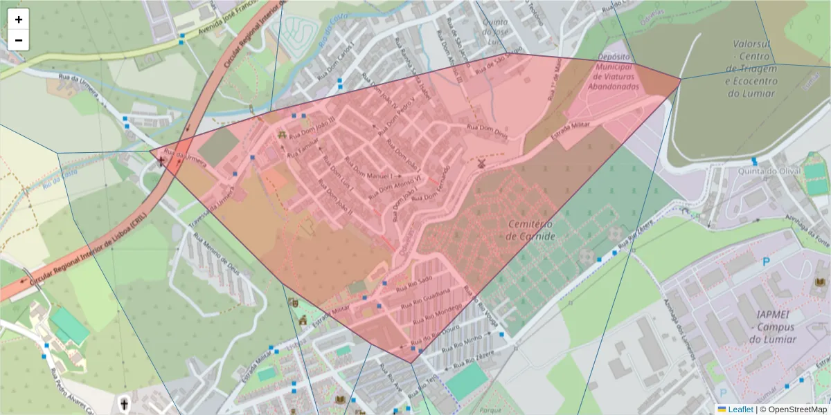 Mapa detalhado do código postal 1600-700 com limites, códigos postais vizinhos e agências dos correios