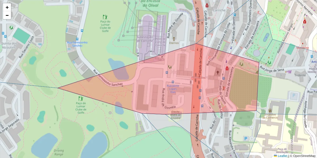 Mapa detalhado do código postal 1750-079 Ameixoeira com limites, códigos postais vizinhos e agências dos correios