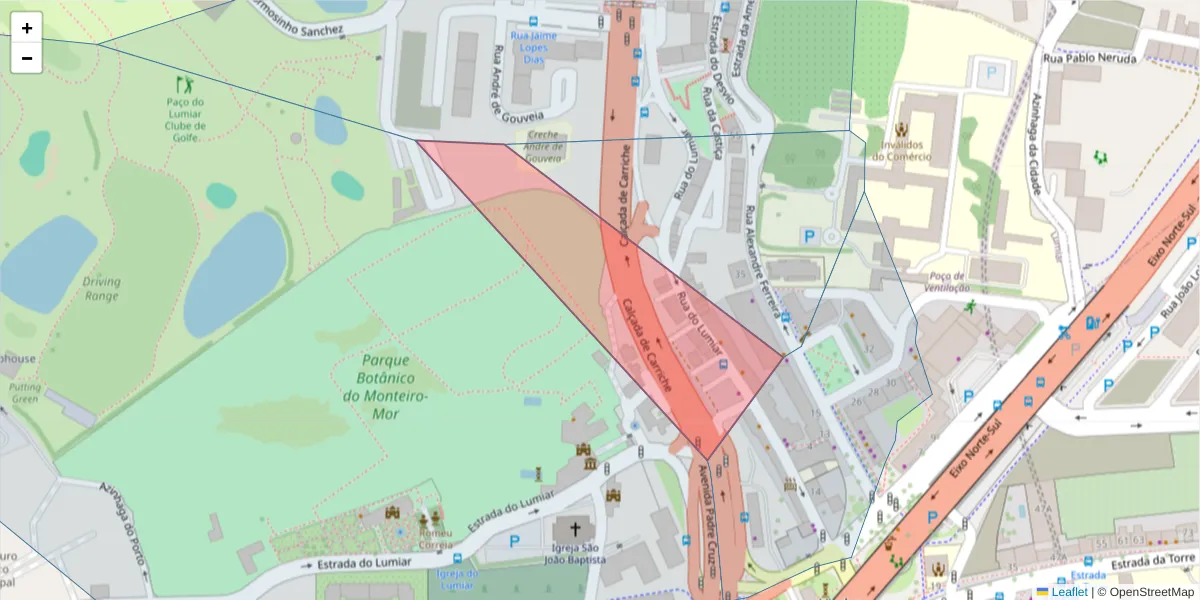 Mapa detalhado do código postal 1750-161 com limites, códigos postais vizinhos e agências dos correios