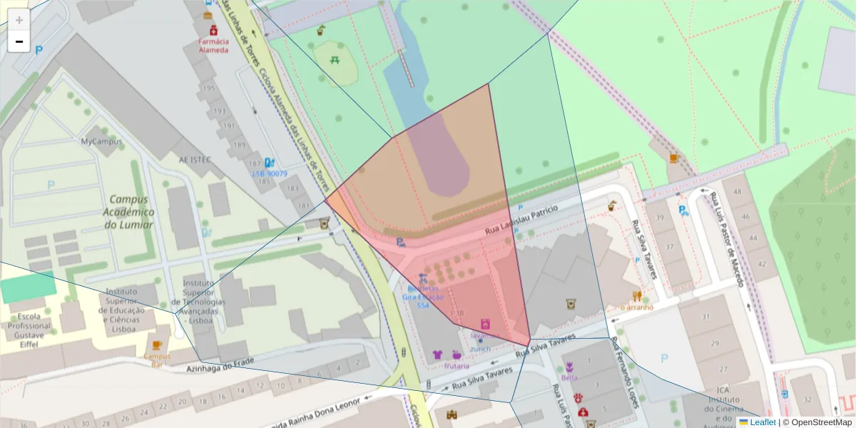 Mapa detalhado do código postal 1750-475 com limites, códigos postais vizinhos e agências dos correios