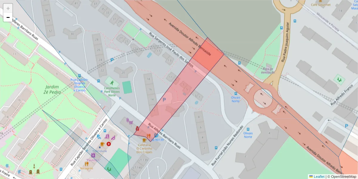Mapa detalhado do código postal 1800-007 com limites, códigos postais vizinhos e agências dos correios