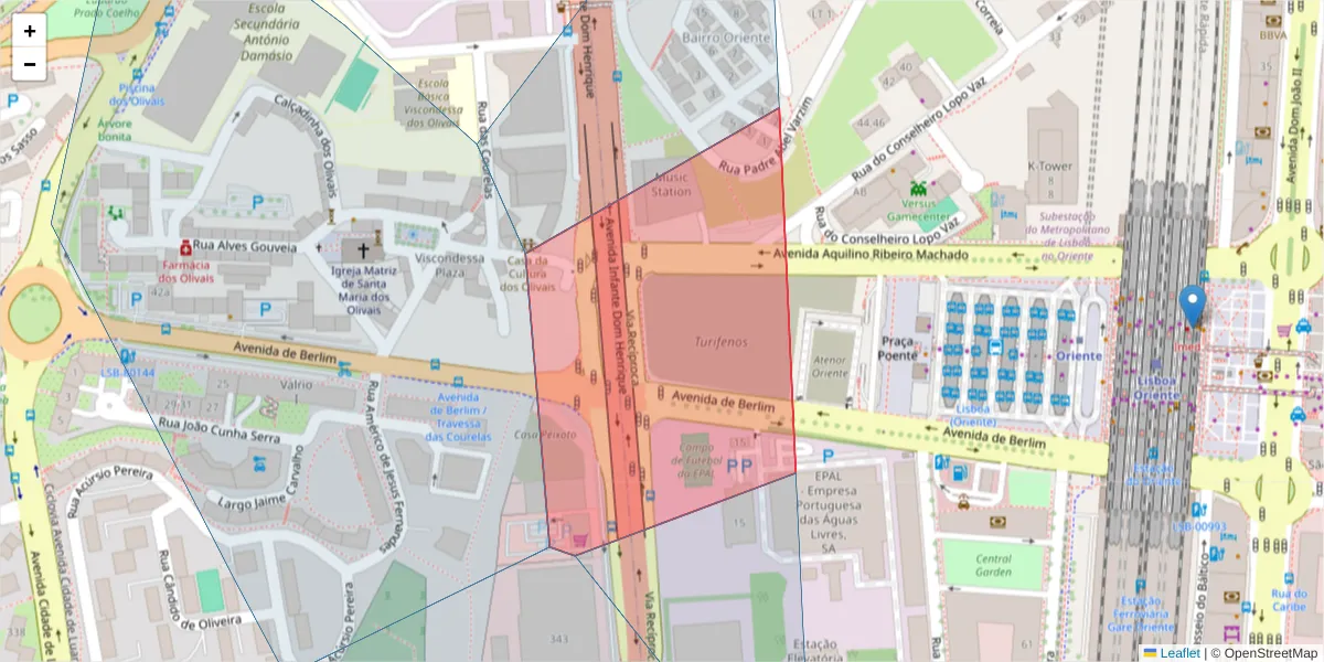 Mapa detalhado do código postal 1800-142 com limites, códigos postais vizinhos e agências dos correios