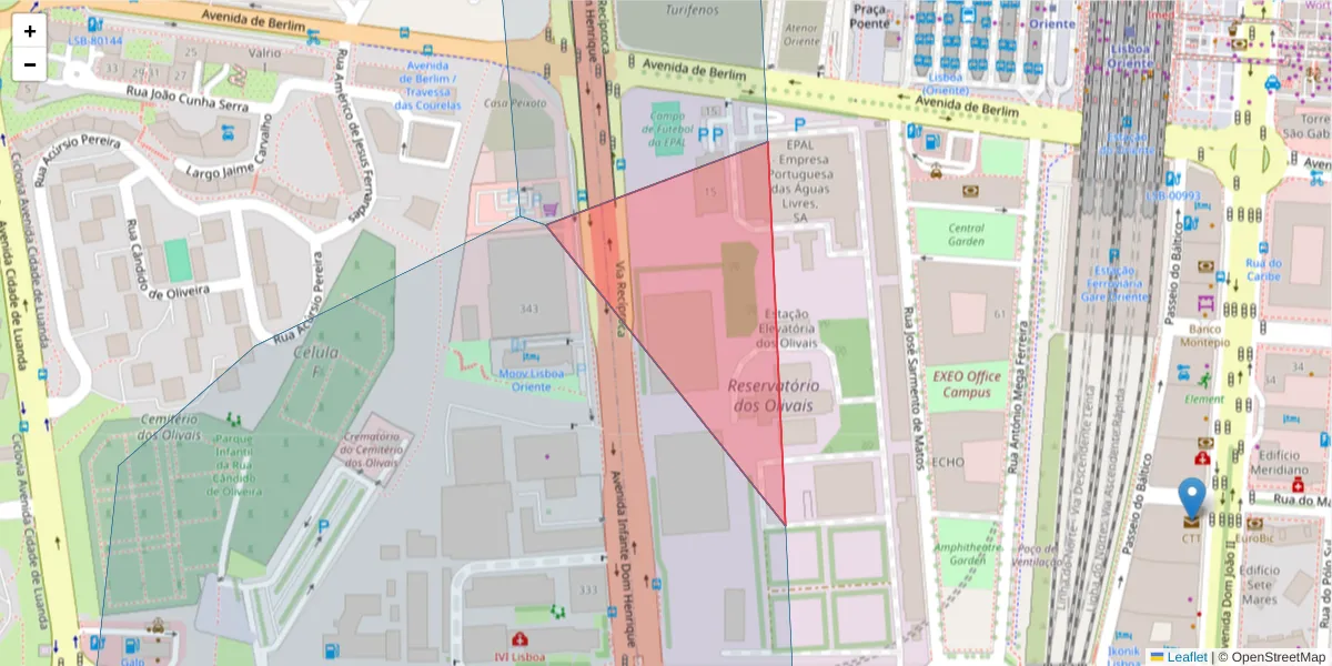 Mapa detalhado do código postal 1800-424 com limites, códigos postais vizinhos e agências dos correios