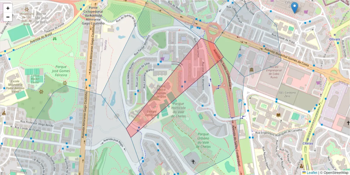 Mapa detalhado do código postal 1950-178 com limites, códigos postais vizinhos e agências dos correios