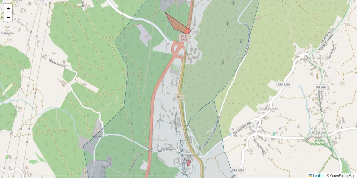 Mapa detalhado do código postal 2040-063 com limites, códigos postais vizinhos e agências dos correios