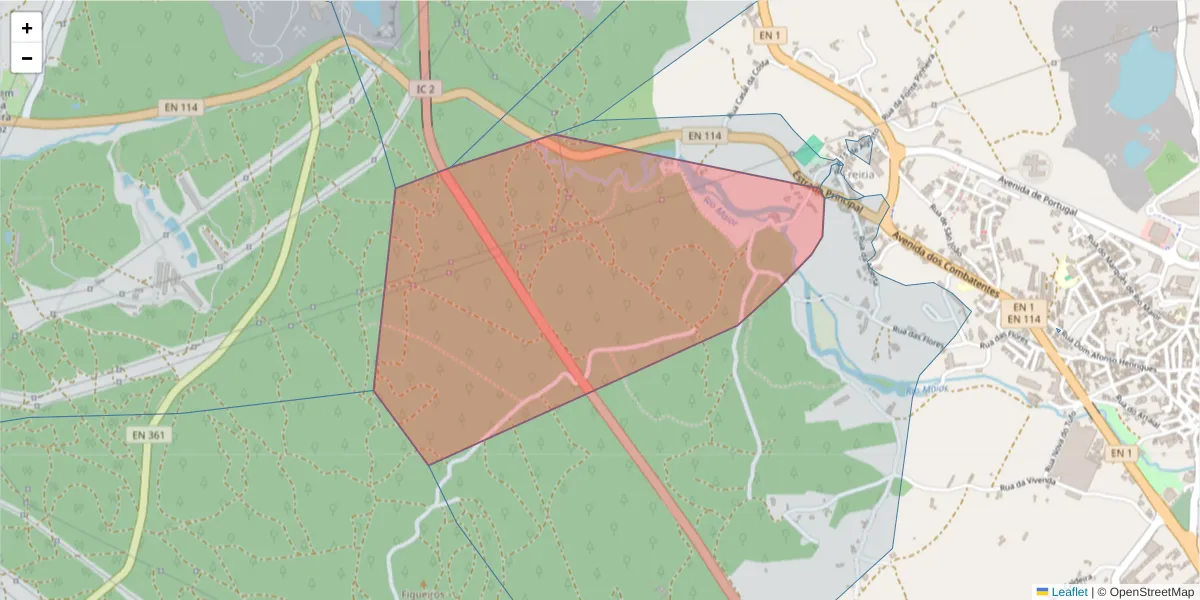 Mapa detalhado do código postal 2040-120 com limites, códigos postais vizinhos e agências dos correios