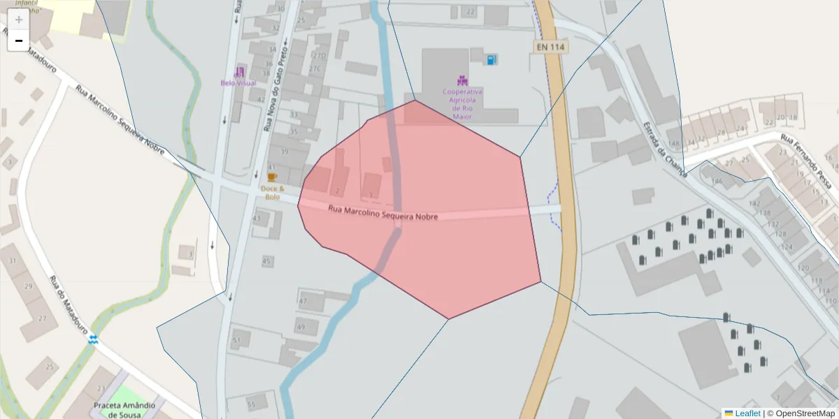 Mapa detalhado do código postal 2040-186 com limites, códigos postais vizinhos e agências dos correios