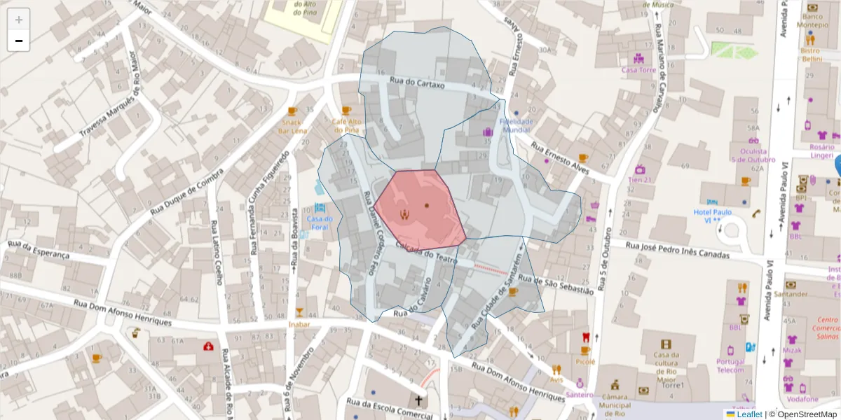 Mapa detalhado do código postal 2040-231 com limites, códigos postais vizinhos e agências dos correios