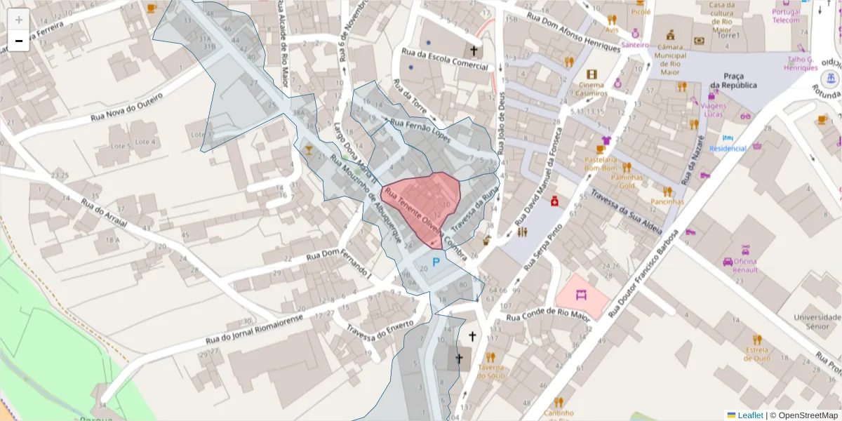 Mapa detalhado do código postal 2040-256 com limites, códigos postais vizinhos e agências dos correios