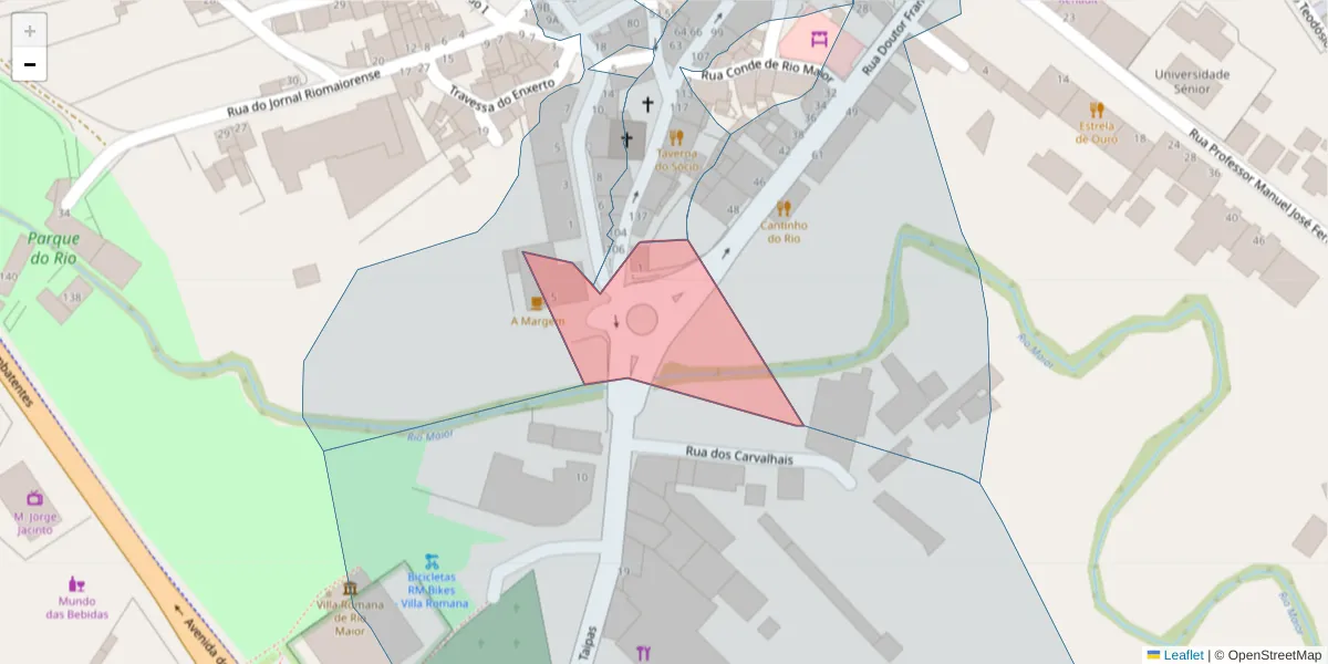 Mapa detalhado do código postal 2040-269 com limites, códigos postais vizinhos e agências dos correios
