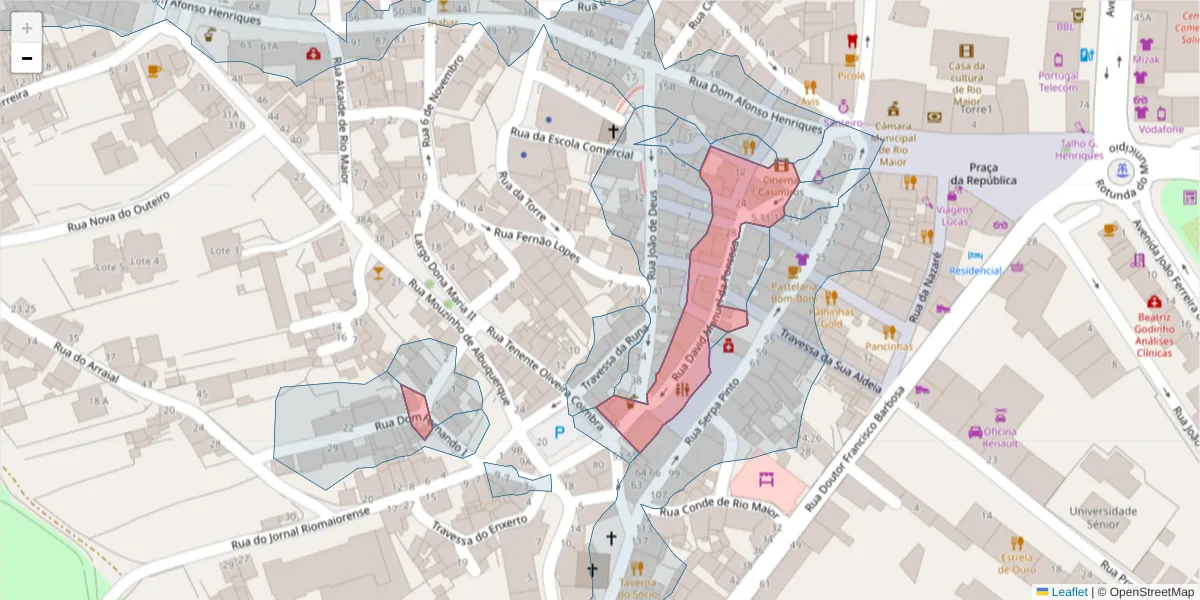 Mapa detalhado do código postal 2040-276 com limites, códigos postais vizinhos e agências dos correios