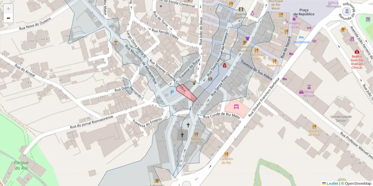Mapa detalhado do código postal 2040-278 com limites, códigos postais vizinhos e agências dos correios