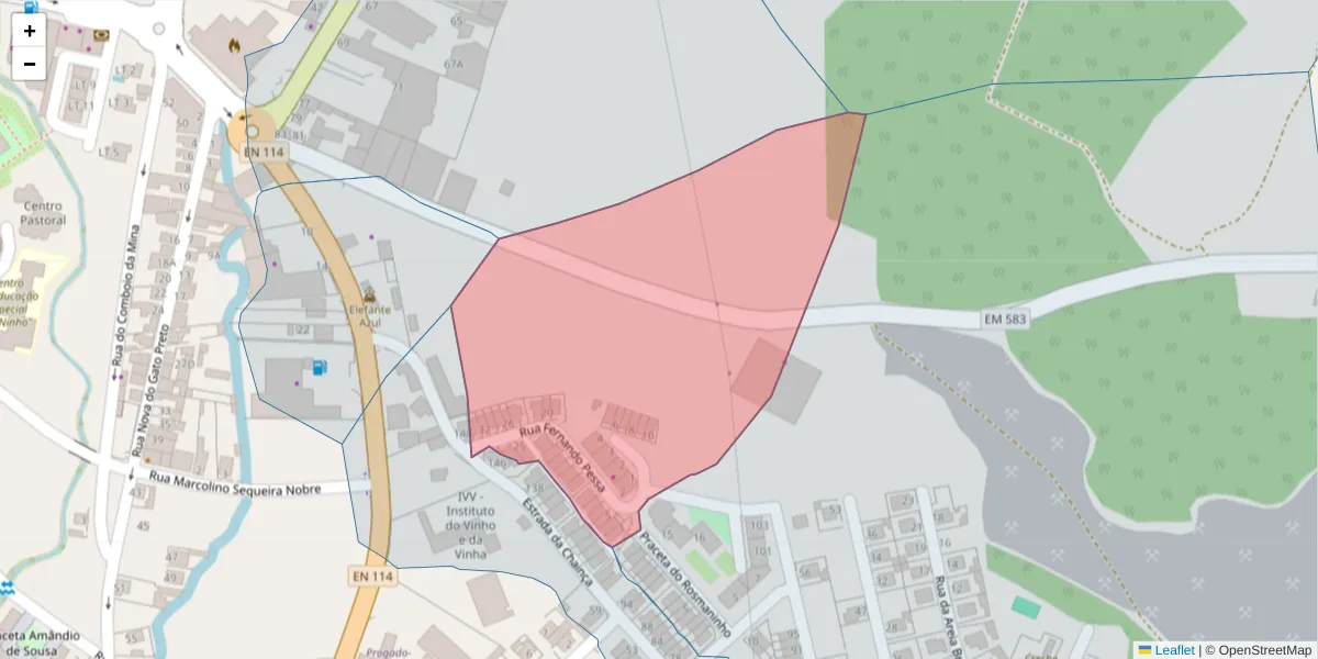 Mapa detalhado do código postal 2040-353 com limites, códigos postais vizinhos e agências dos correios