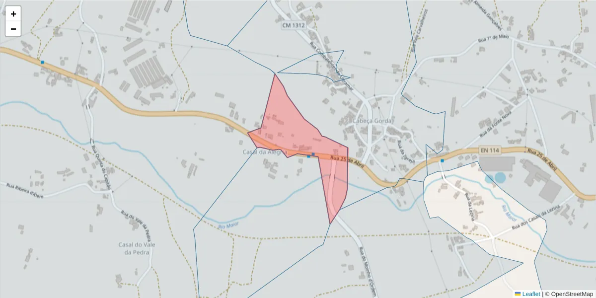 Mapa detalhado do código postal 2040-459 com limites, códigos postais vizinhos e agências dos correios