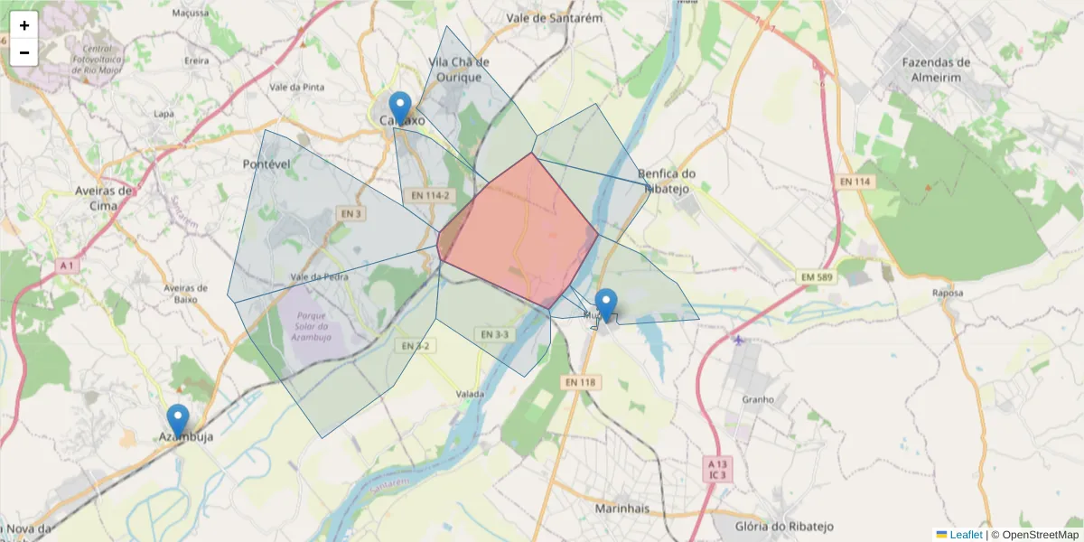 Mapa detalhado do código postal 2070-503 com limites, códigos postais vizinhos e agências dos correios