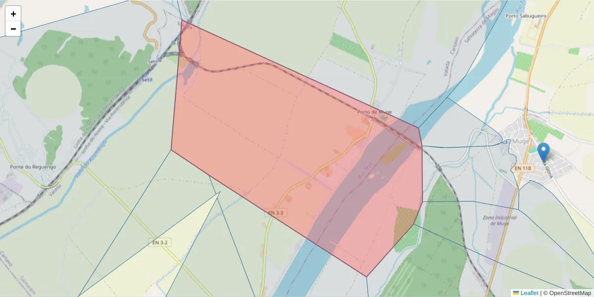 Mapa detalhado do código postal 2070-526 com limites, códigos postais vizinhos e agências dos correios
