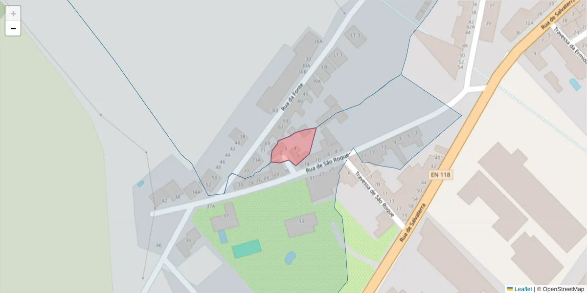 Mapa detalhado do código postal 2080-033 com limites, códigos postais vizinhos e agências dos correios