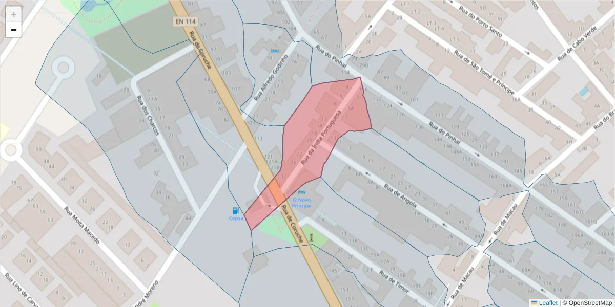 Mapa detalhado do código postal 2080-079 com limites, códigos postais vizinhos e agências dos correios