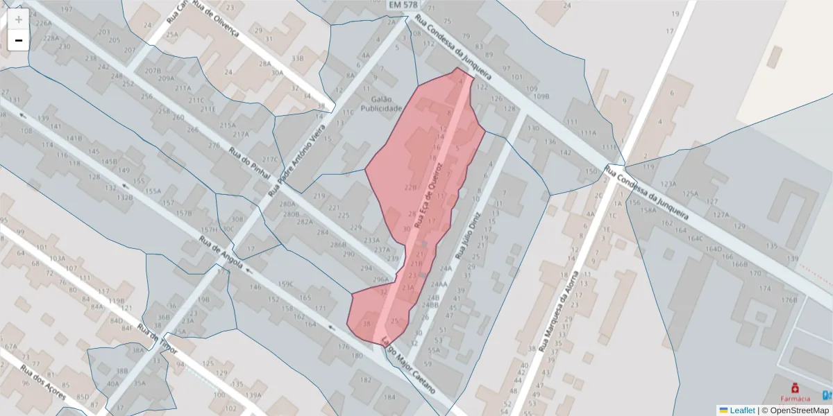 Mapa detalhado do código postal 2080-131 com limites, códigos postais vizinhos e agências dos correios