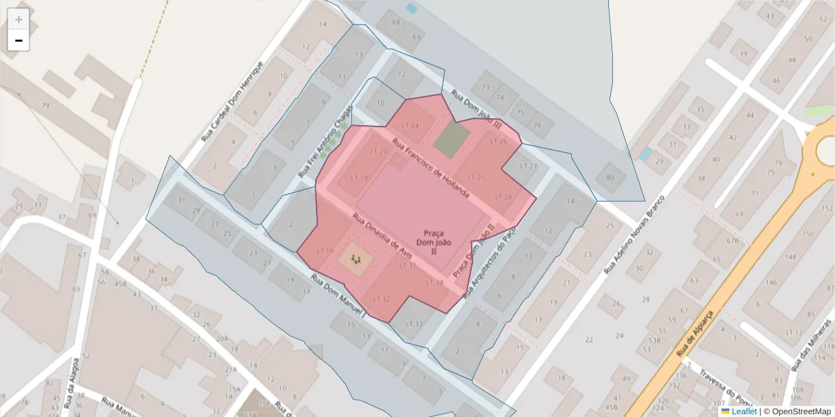 Mapa detalhado do código postal 2080-191 com limites, códigos postais vizinhos e agências dos correios