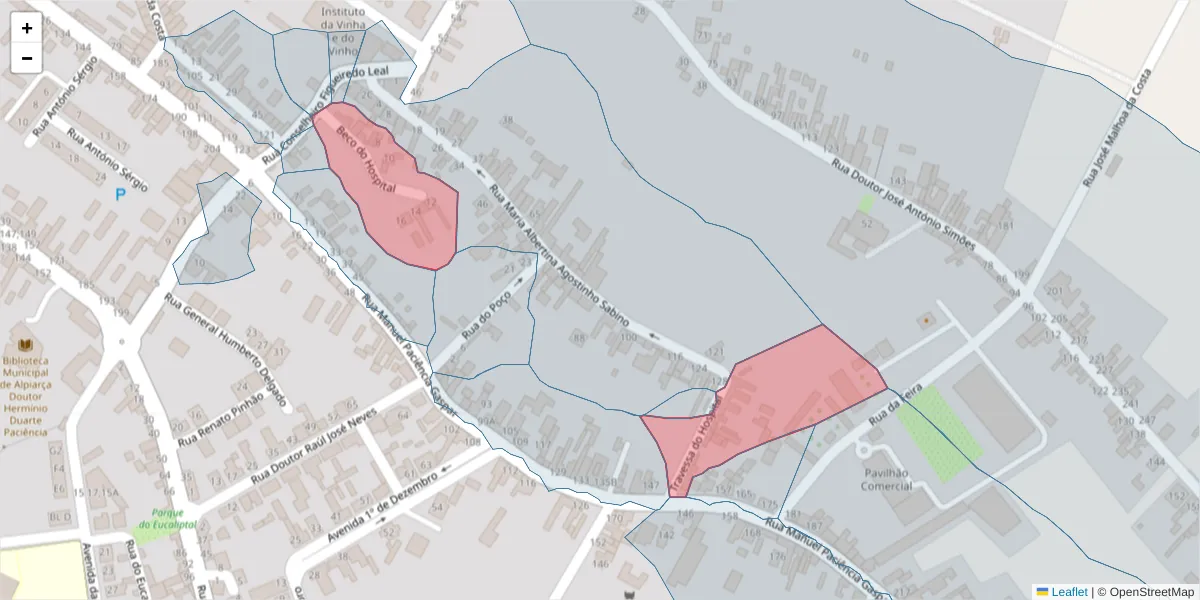 Mapa detalhado do código postal 2090-032 com limites, códigos postais vizinhos e agências dos correios