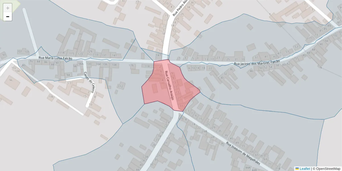Mapa detalhado do código postal 2090-053 com limites, códigos postais vizinhos e agências dos correios