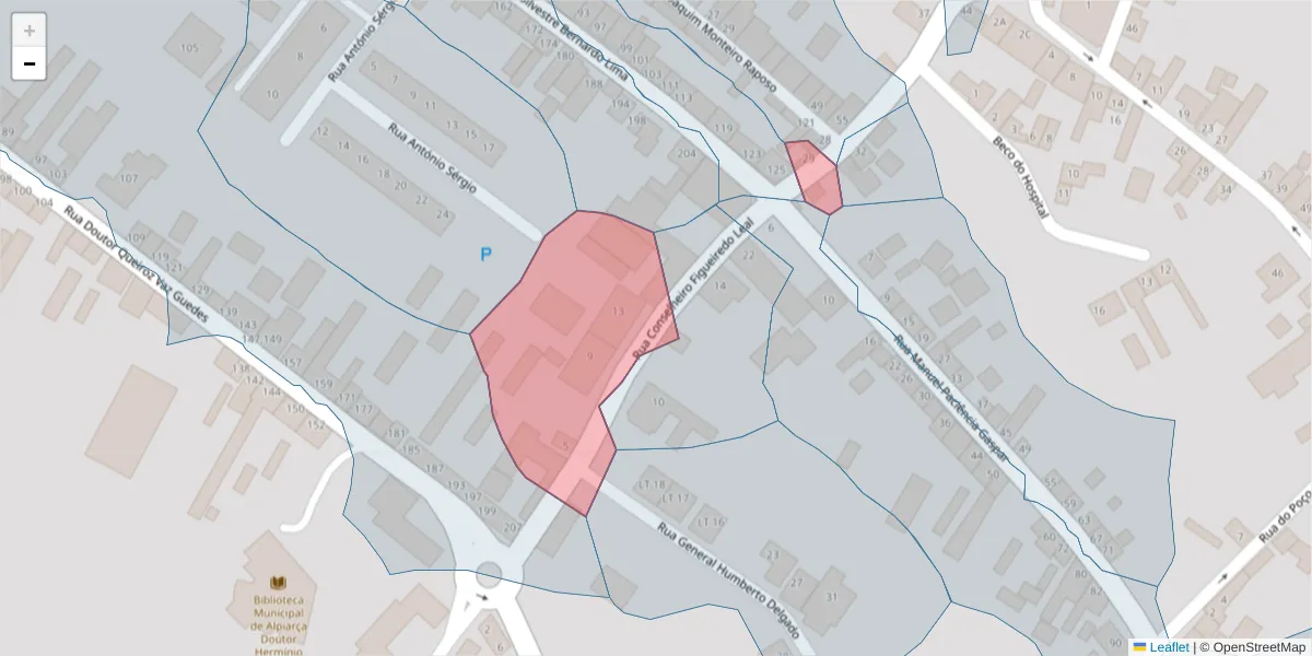 Mapa detalhado do código postal 2090-058 com limites, códigos postais vizinhos e agências dos correios