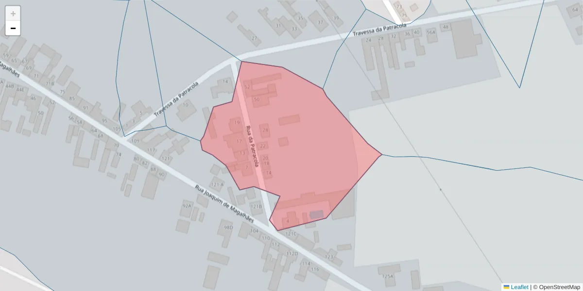 Mapa detalhado do código postal 2090-063 com limites, códigos postais vizinhos e agências dos correios