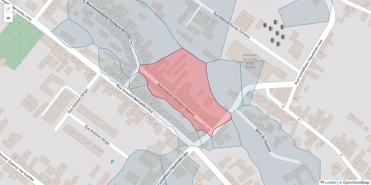 Mapa detalhado do código postal 2090-096 com limites, códigos postais vizinhos e agências dos correios