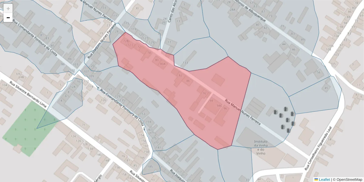 Mapa detalhado do código postal 2090-116 com limites, códigos postais vizinhos e agências dos correios