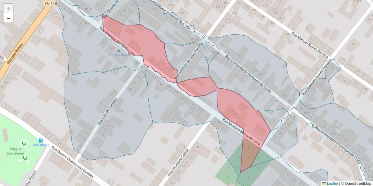 Mapa detalhado do código postal 2090-143 com limites, códigos postais vizinhos e agências dos correios