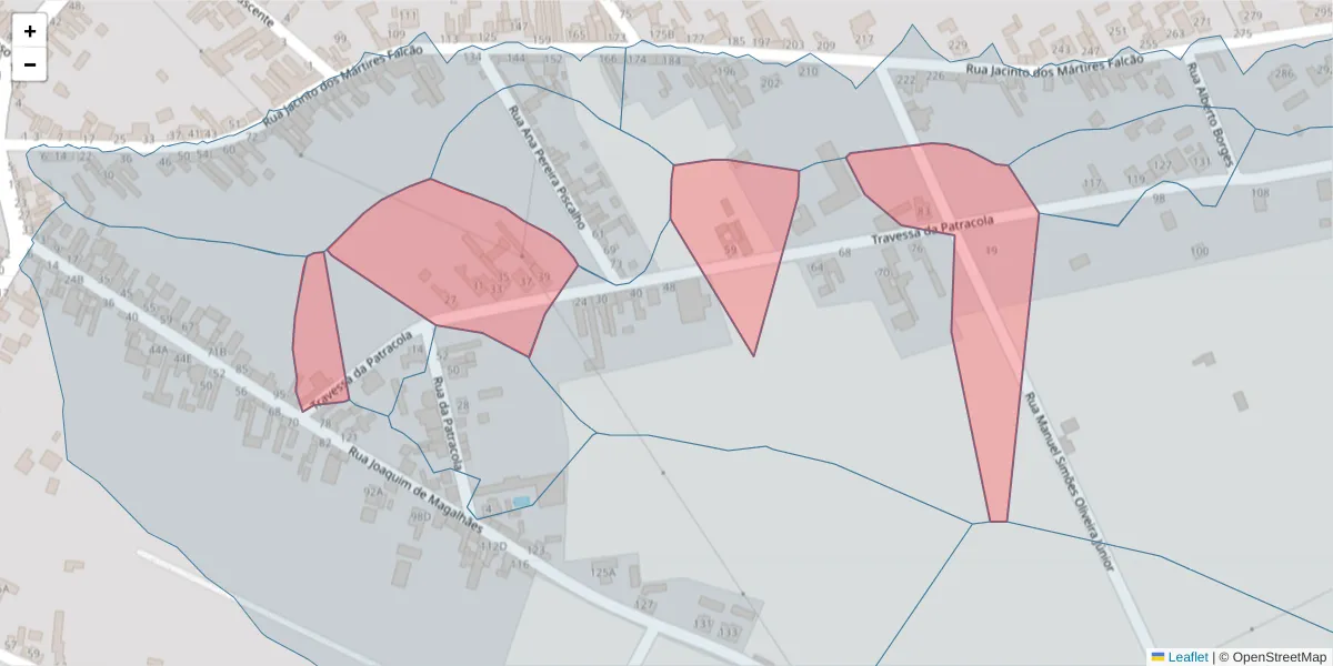 Mapa detalhado do código postal 2090-151 com limites, códigos postais vizinhos e agências dos correios