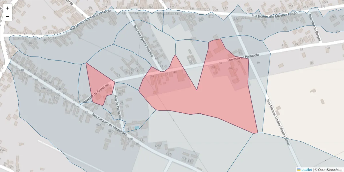 Mapa detalhado do código postal 2090-152 com limites, códigos postais vizinhos e agências dos correios