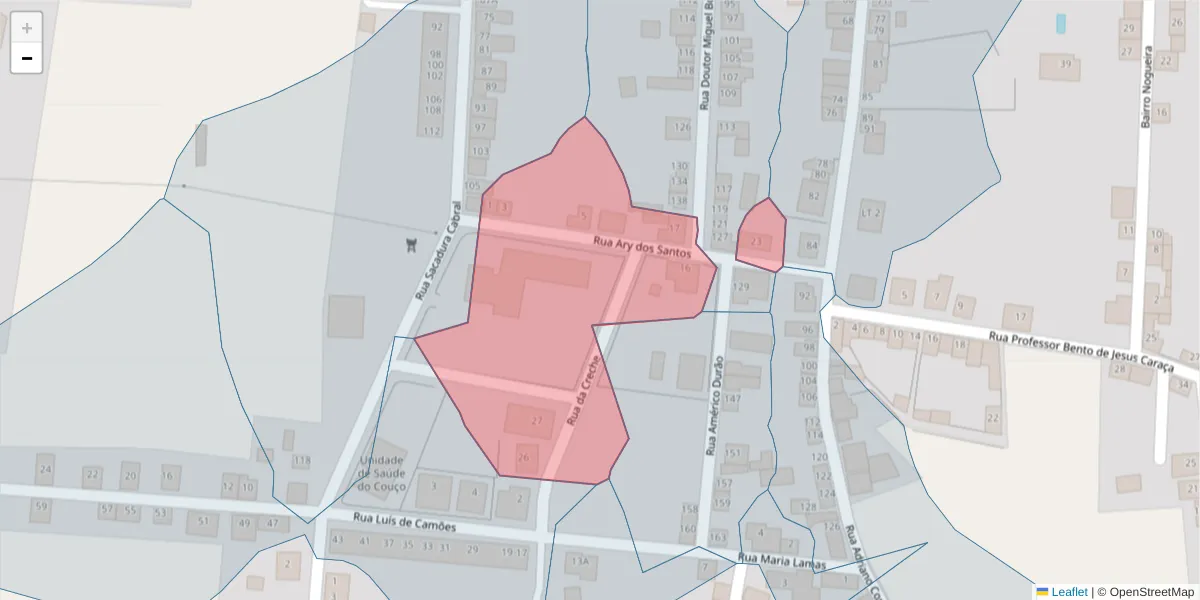Mapa detalhado do código postal 2100-316 com limites, códigos postais vizinhos e agências dos correios