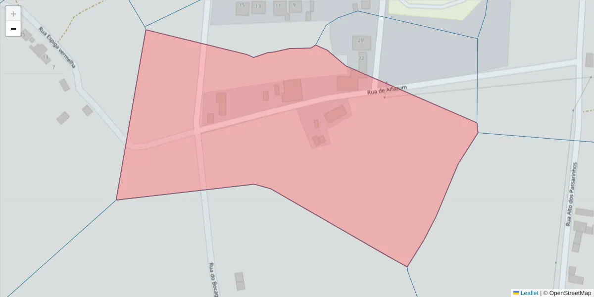 Mapa detalhado do código postal 2100-319 com limites, códigos postais vizinhos e agências dos correios