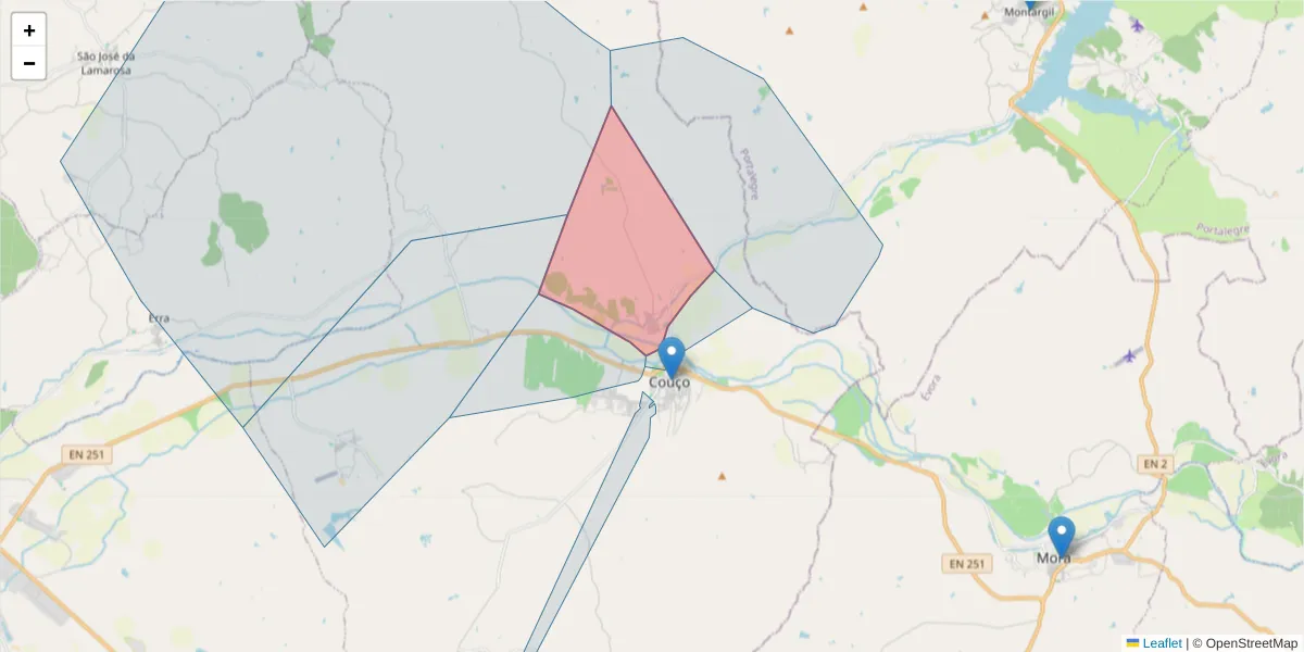 Mapa detalhado do código postal 2100-376 com limites, códigos postais vizinhos e agências dos correios