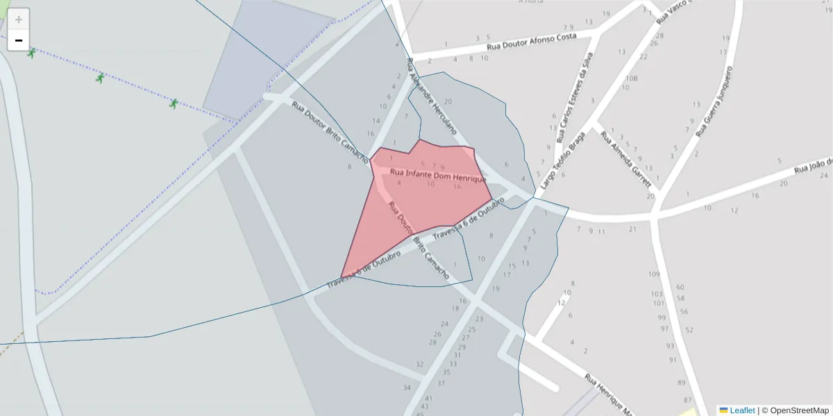 Mapa detalhado do código postal 2125-353 com limites, códigos postais vizinhos e agências dos correios