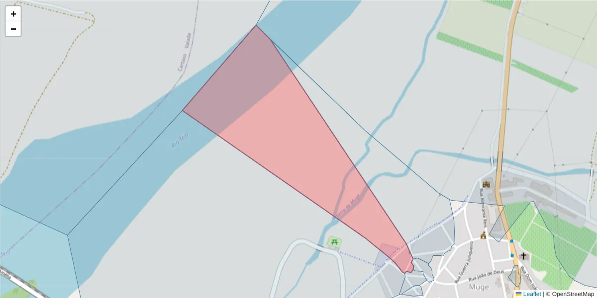 Mapa detalhado do código postal 2125-359 com limites, códigos postais vizinhos e agências dos correios