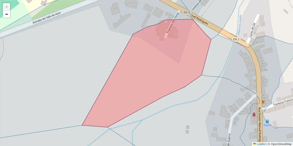 Mapa detalhado do código postal 2205-183 com limites, códigos postais vizinhos e agências dos correios
