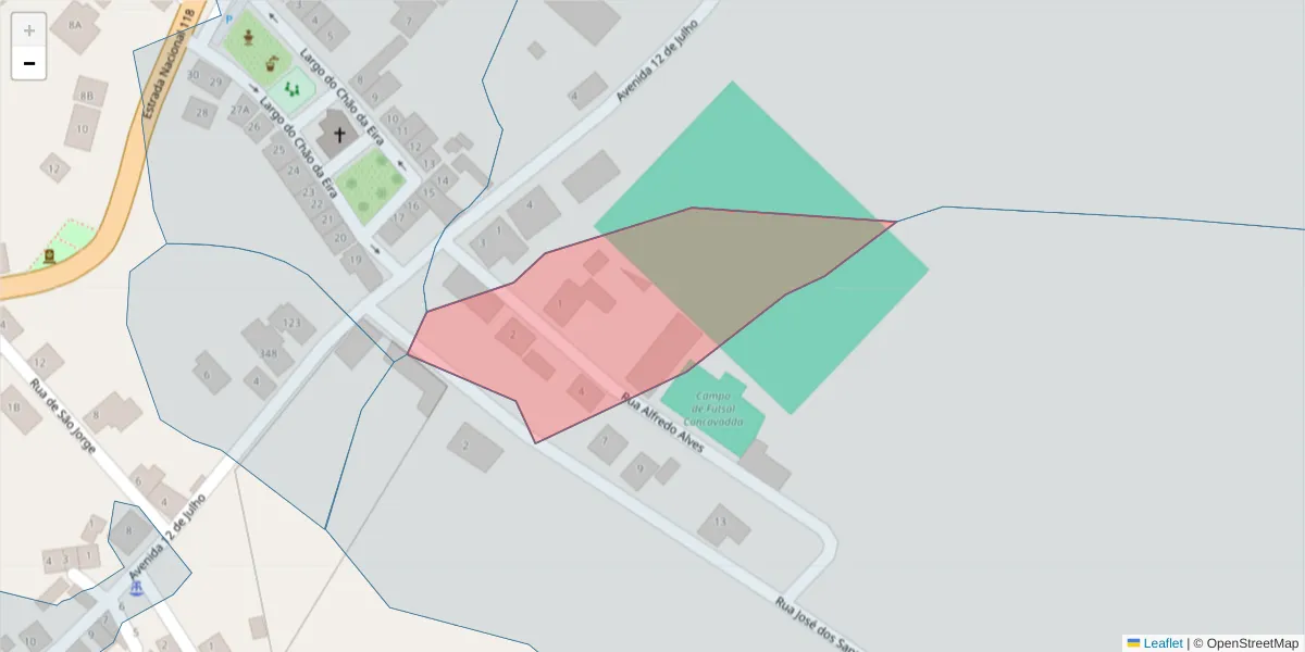 Mapa detalhado do código postal 2205-263 com limites, códigos postais vizinhos e agências dos correios